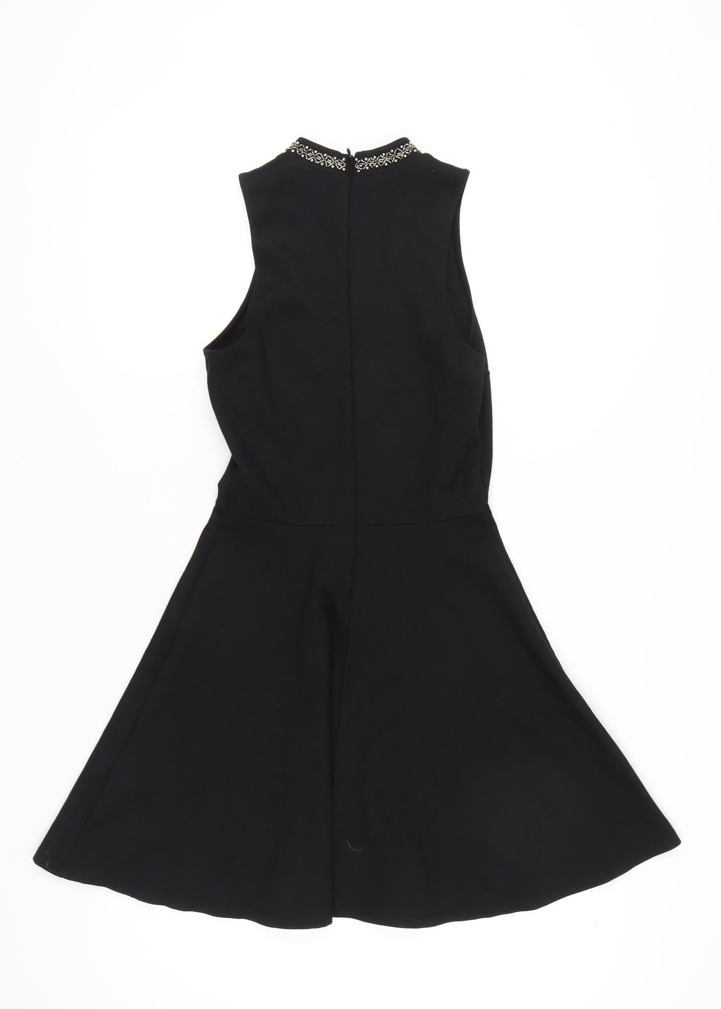 Superdry Womens Black XS A-Line Sleeveless Embellished Neck Dress