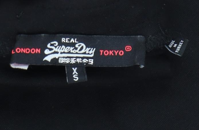 Superdry Womens Black XS A-Line Sleeveless Embellished Neck Dress