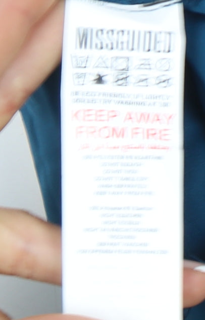 Missguided Women Tall Blue Satin Wrap Midi Skirt Size 10 Party Cocktail