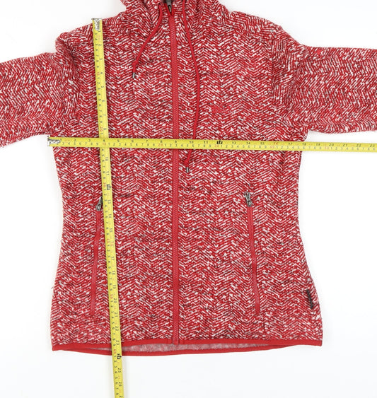 Jack Wolfskin Women’s Red Hooded Zip Jacket Size 8 Fleece Outdoor