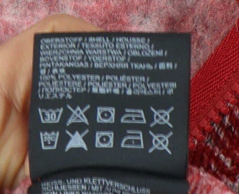 Jack Wolfskin Women’s Red Hooded Zip Jacket Size 8 Fleece Outdoor