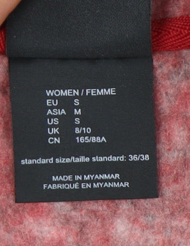 Jack Wolfskin Women’s Red Hooded Zip Jacket Size 8 Fleece Outdoor