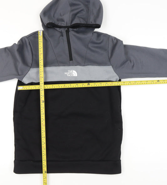 The North Face Boys Grey Black 1/4 Zip Pullover Hoodie Size 18-20 Years