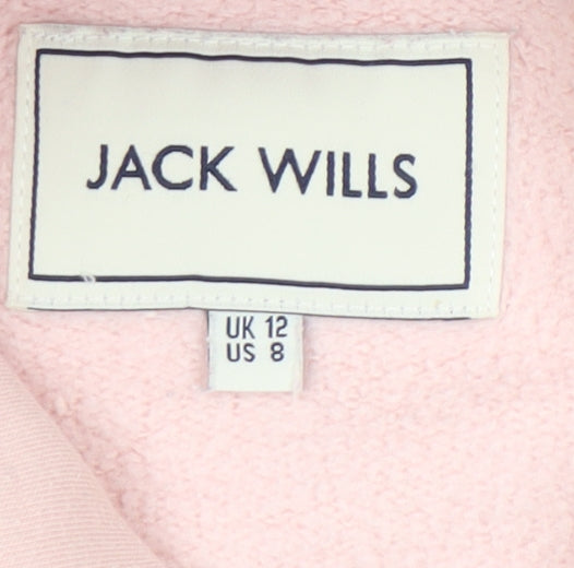 Jack Wills Women’s Pink Pullover Hoodie UK 12 Logo Cotton Blend
