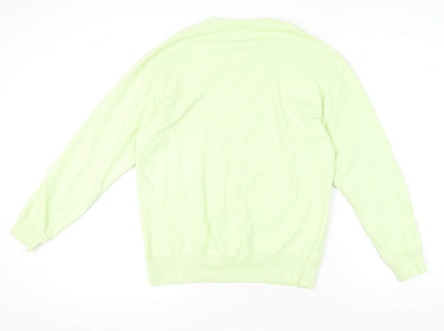 Adidas Mens Green Small Pullover Sweatshirt Crew Neck Long Sleeve