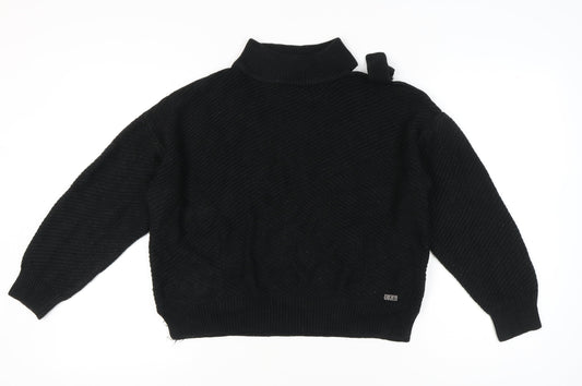 DKNY Women’s Black L Pullover Mock Neck Knit Jumper