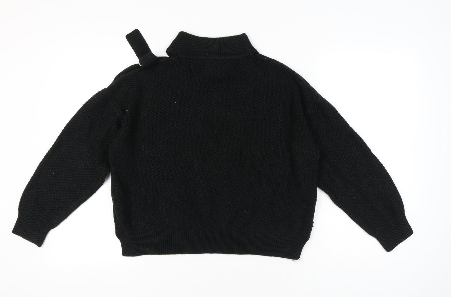 DKNY Women’s Black L Pullover Mock Neck Knit Jumper
