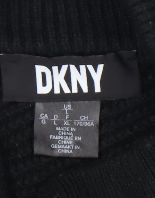 DKNY Women’s Black L Pullover Mock Neck Knit Jumper