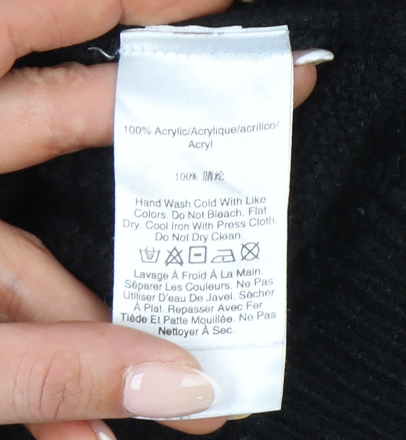 DKNY Women’s Black L Pullover Mock Neck Knit Jumper