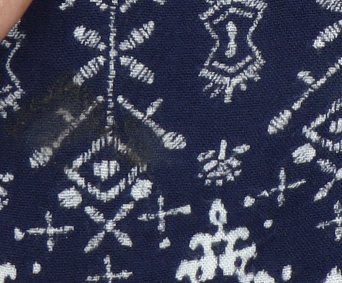 Superdry Women’s Blue Bohemian Crop Blouse Size S Puff Sleeve