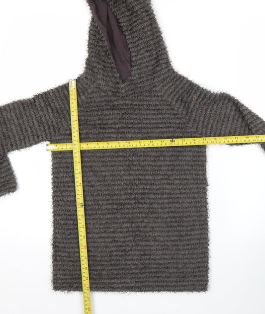 Imoga Teens Grey Pullover Hoodie Size 8 Fleece Lined Winter Top