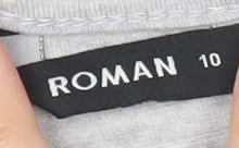 Roman Women’s Grey Butterfly Rhinestone Long Sleeve T-Shirt Size 10