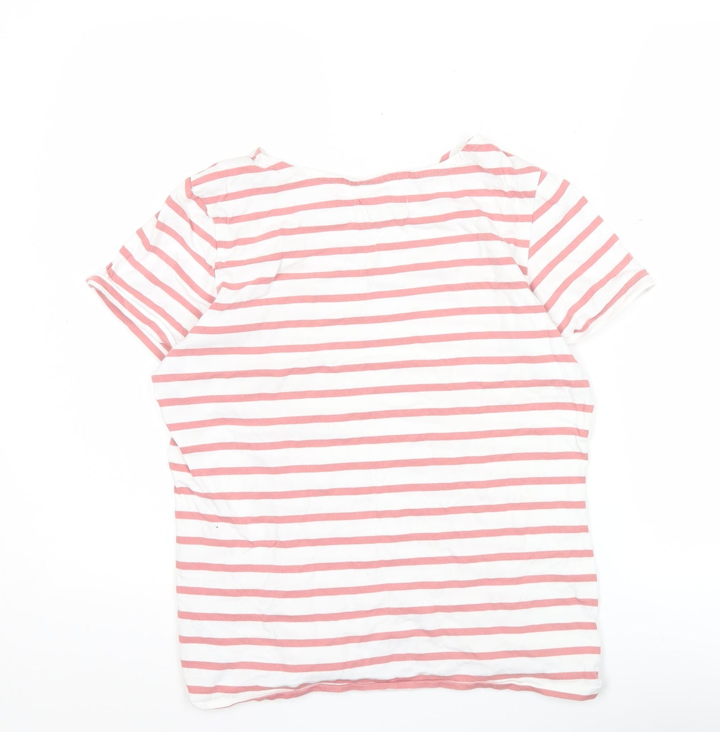 Seasalt Women’s Pink White Striped Cotton Nautical T-Shirt Size 12