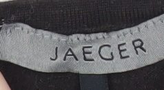 Jaeger Womens Black Wool Silk Jumper Size S Crew Neck Pullover