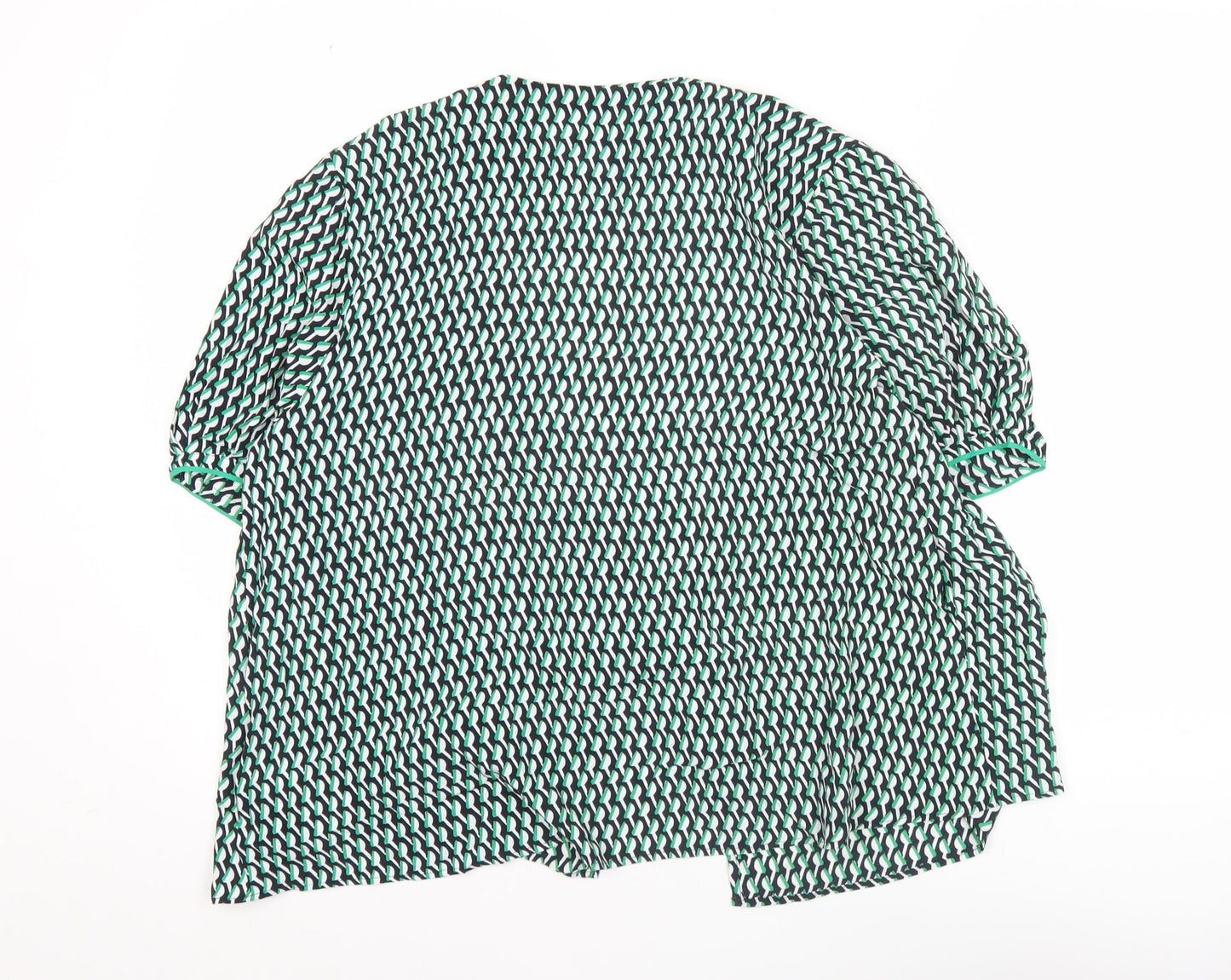 Tommy Hilfiger Women’s Multicoloured Wrap Blouse UK 12 Viscose Short Sleeve