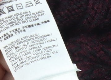 Superdry Men’s Red Cable Knit 1/4 Zip Jumper Size L Wool Blend