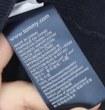 Tommy Hilfiger Boys Blue Cotton Waffle Knit Pullover Crew Neck Jumper Size 152