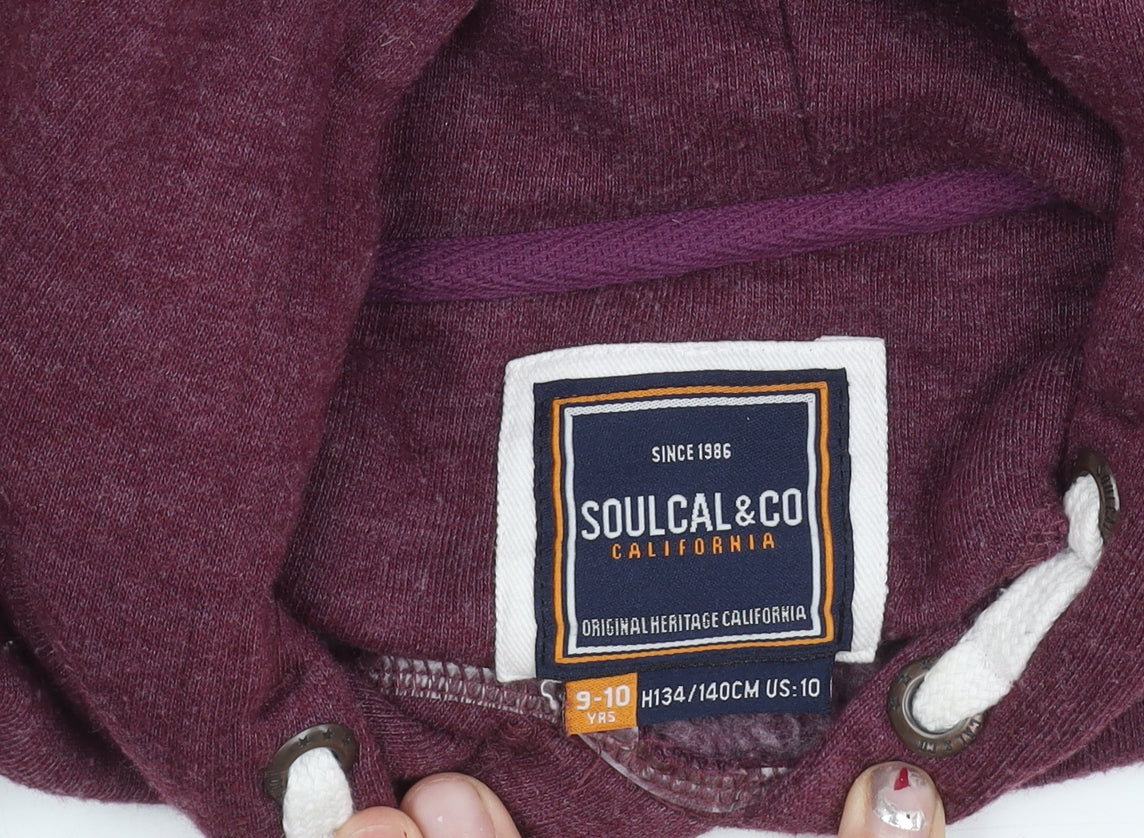 Additional view of SoulCal girls’ purple pullover hoodie 9-10 years cotton blend logo