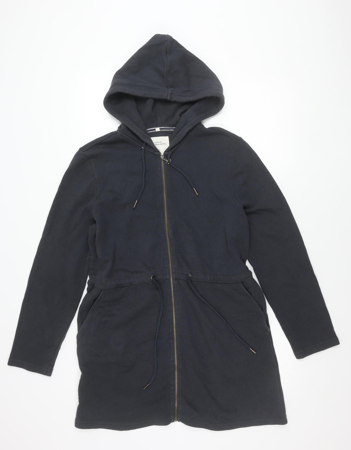Seasalt Cornwall Womens Blue Size 12 Hoodie Jacket Cotton Zip Coat