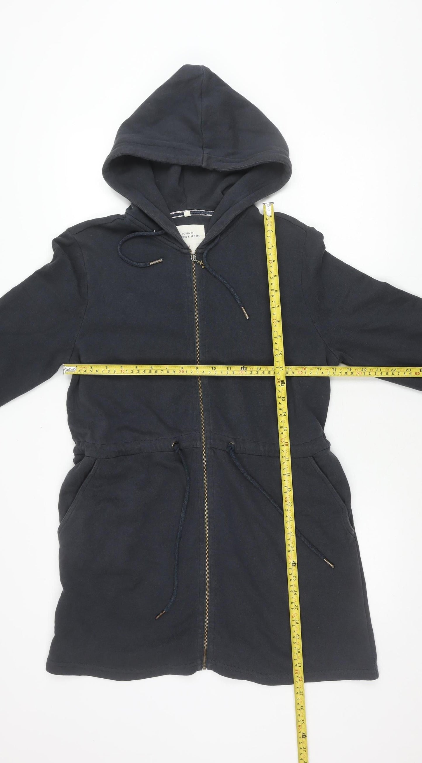 Seasalt Cornwall Womens Blue Size 12 Hoodie Jacket Cotton Zip Coat
