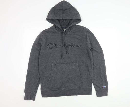 Champion Men’s Grey Pullover Hoodie Small Regular Fit Logo Sportswear