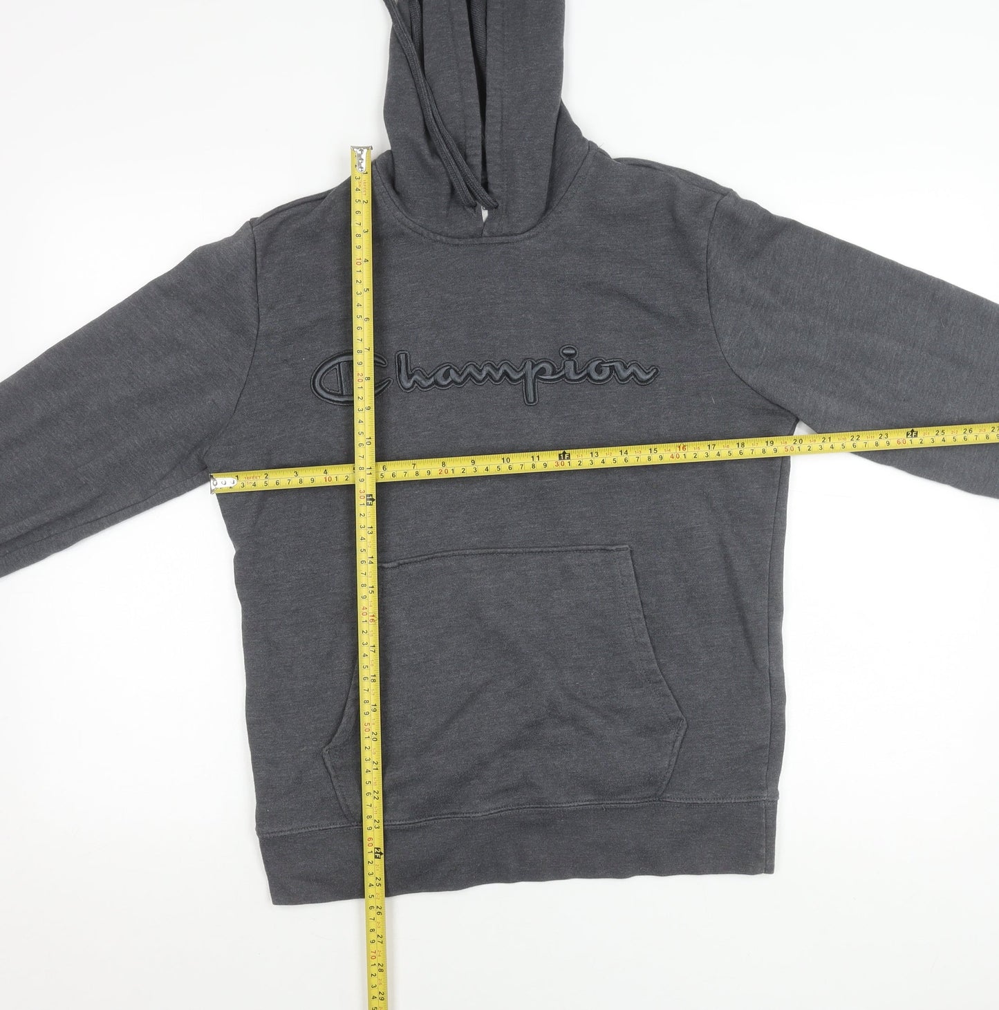 Champion Men’s Grey Pullover Hoodie Small Regular Fit Logo Sportswear