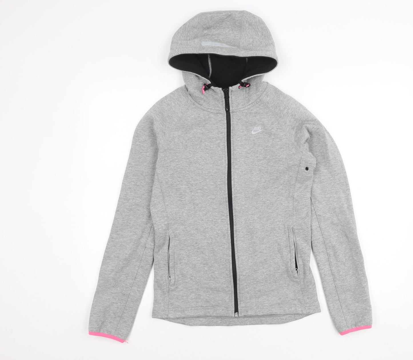 Nike Womens Grey Full Zip Hooded Jacket Size S Sportswear