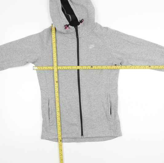 Nike Womens Grey Full Zip Hooded Jacket Size S Sportswear