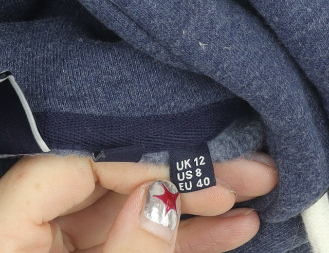 Superdry Women’s Blue Pullover Hoodie Size 12 Logo Sportswear