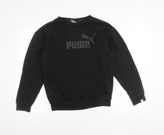 Puma Women’s Black Size 8 Pullover Sweatshirt Crew Neck Logo Jumper