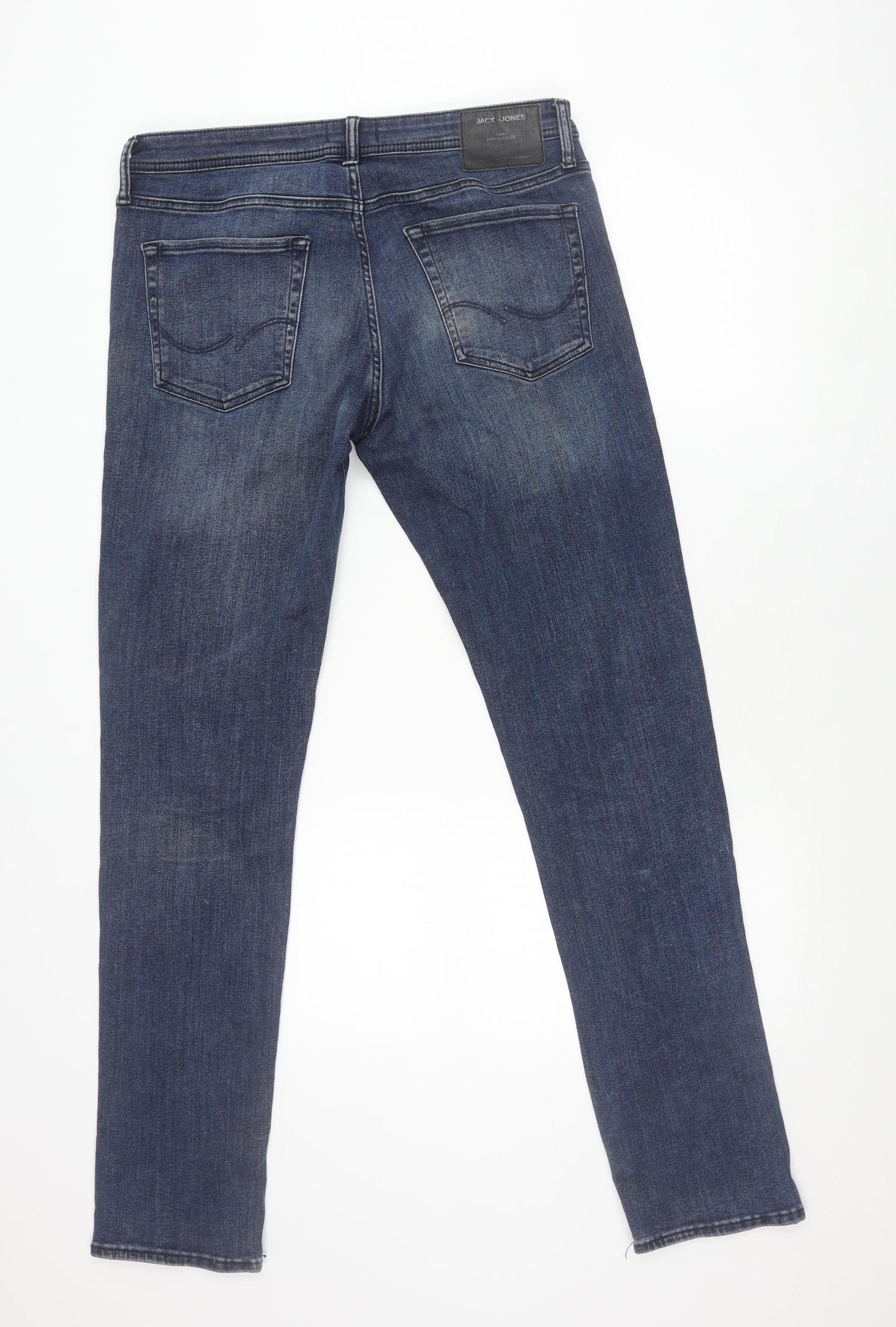 Jack & Jones Men’s Blue Slim Fit Glenn Denim Jeans Size 34 Distressed