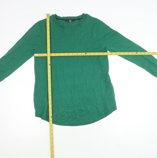 Joules Womens Green Acrylic Cotton Crew Neck Pullover Jumper Size 8