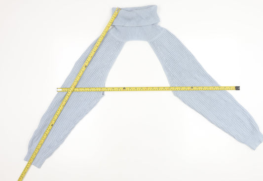 ASOS Women Blue Size 10 Shrug Jumper Roll Neck Long Sleeve Knit