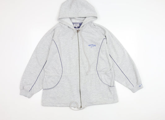 Reebok Women’s Grey Hooded Full Zip Jacket Size 12 Sportswear