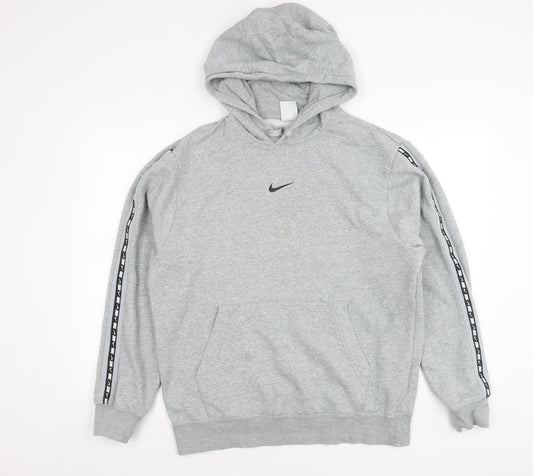 Nike Mens Grey Pullover Hoodie Sweatshirt M Logo Sportswear