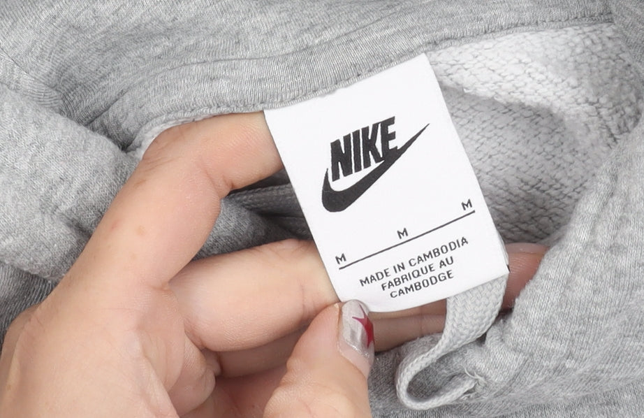 Nike Mens Grey Pullover Hoodie Sweatshirt M Logo Sportswear