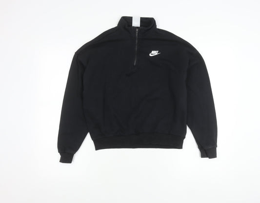 Nike Boys Black Track Jacket 1/4 Zip Fleece XL 14-15 Years Sportswear