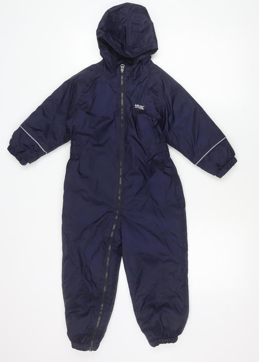 Regatta Boys Blue 4 Years Hooded Winter Snowsuit Padded Full Zip