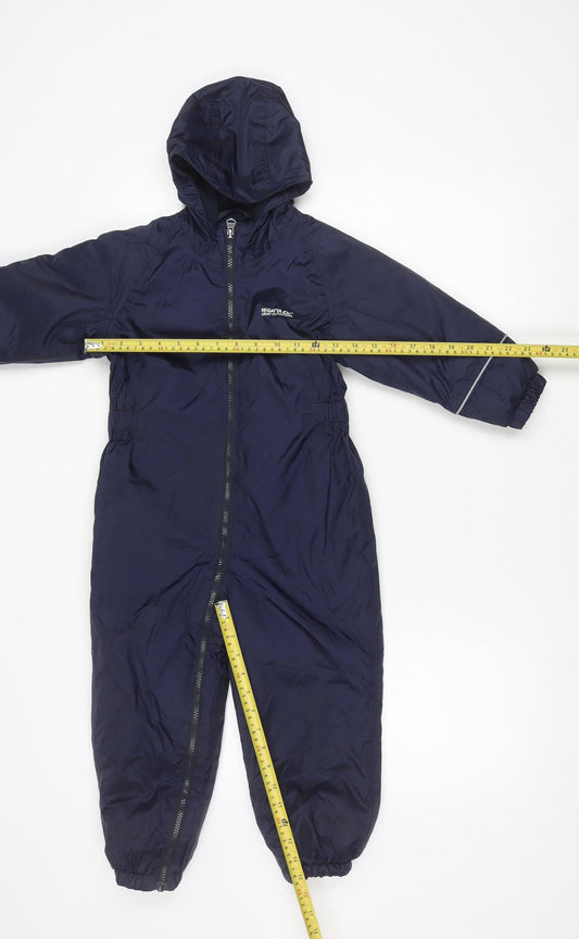 Regatta Boys Blue 4 Years Hooded Winter Snowsuit Padded Full Zip