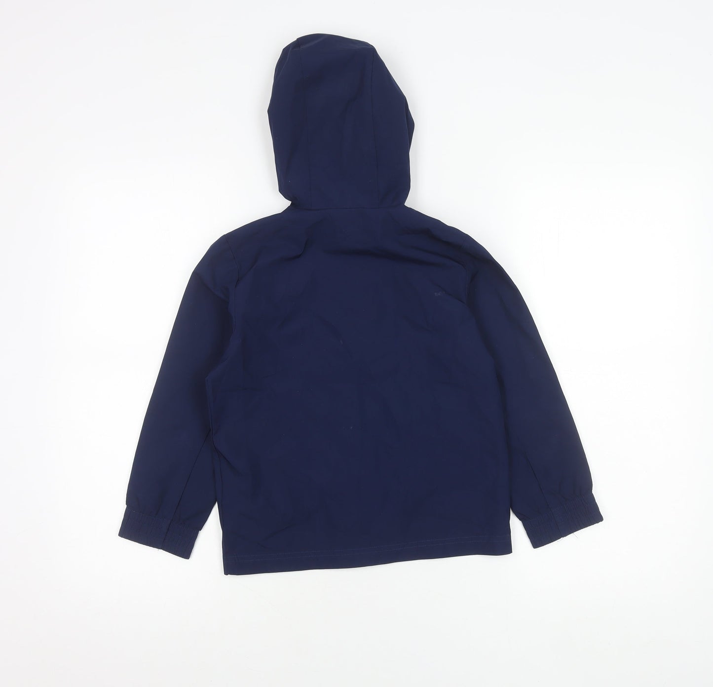 Adidas Boys Blue Hooded Rain Coat Jacket 5-6 Years Waterproof Sportswear