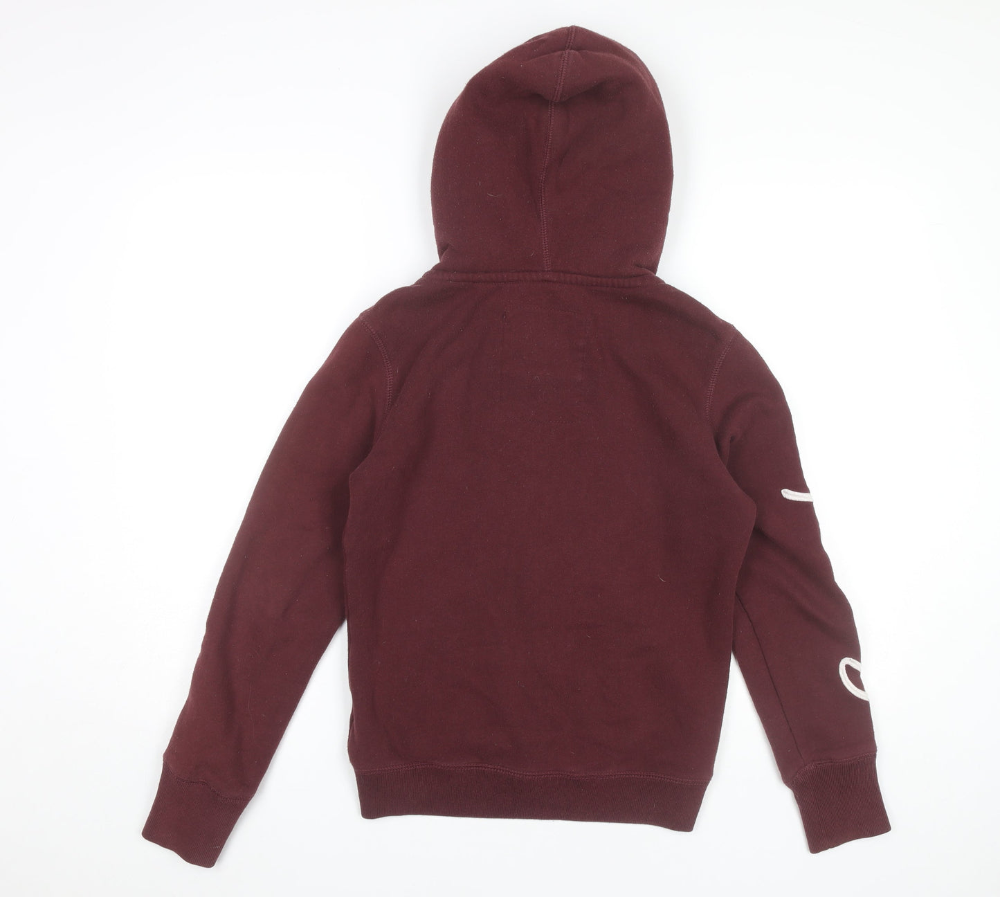 Superdry Women’s Burgundy Full Zip Hoodie M Sherpa Lined Casual