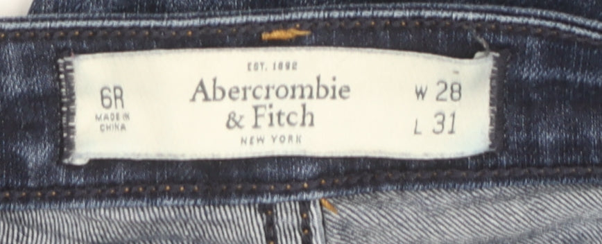Abercrombie & Fitch Womens Blue Skinny Jeans Size 6R W28 L31