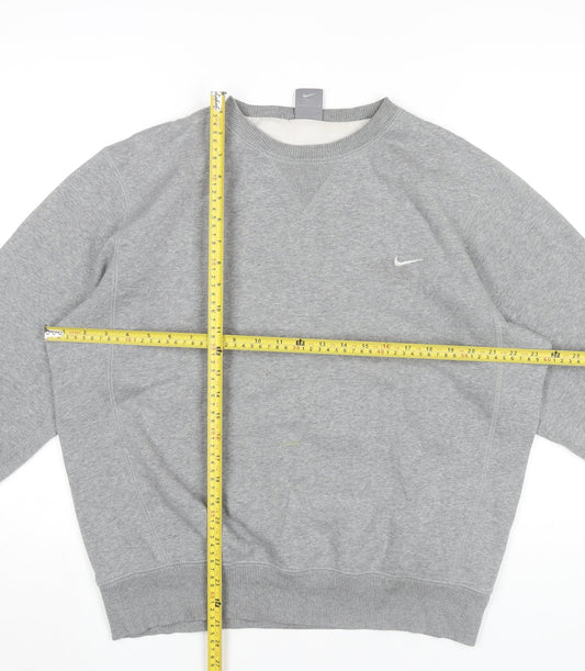 Nike Unisex Grey M Pullover Sweatshirt Crew Neck Long Sleeve