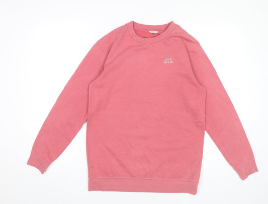 Jack Wills Womens Pink Sweatshirt UK 8 Cotton Blend Crew Neck