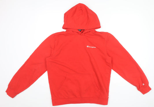 Champion Men’s Red Pullover Hoodie L Regular Fit Sportswear