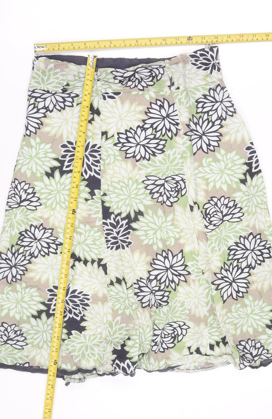 Epilogue Womens Multicoloured Floral Cotton A-Line Skirt Size 12
