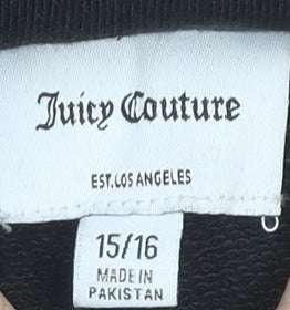 Juicy Couture Girls Black Pullover Hoodie 15-16 Years Logo Print