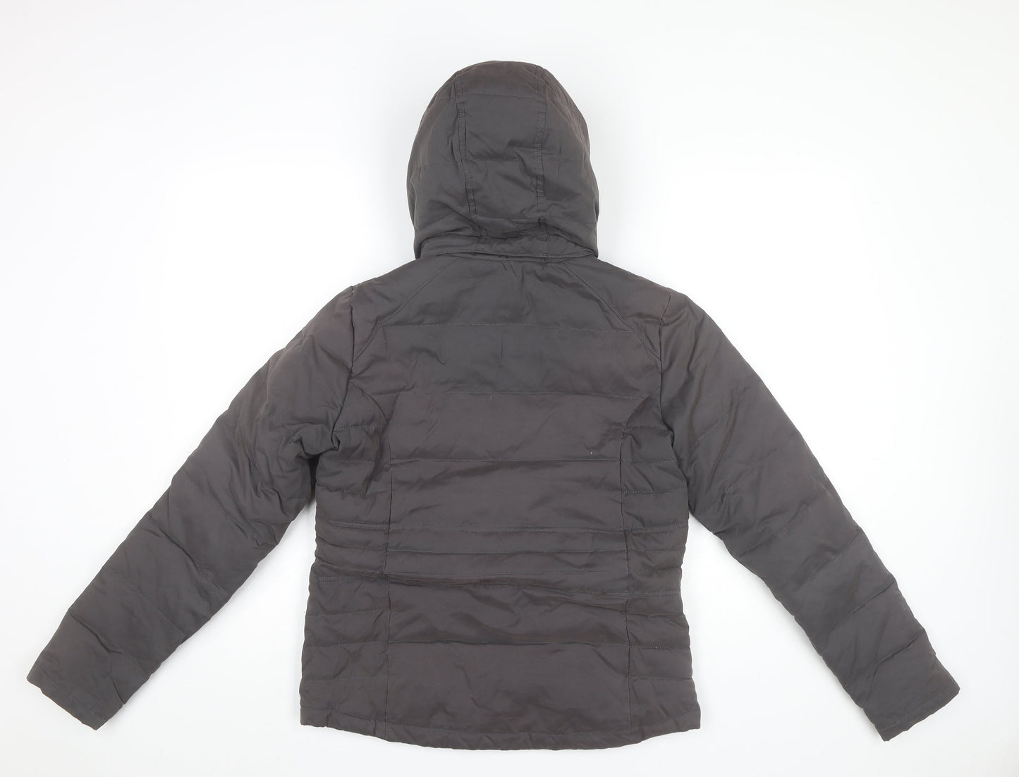 FatFace Womens Grey Puffer Jacket Size 10 Hooded Winter Coat