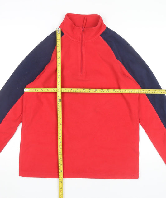 Mountain Warehouse Men’s Red Blue Fleece Pullover Sweatshirt Small