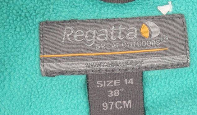 Regatta Womens Green Fleece Jacket Size 14 Full Zip Outdoor Coat
